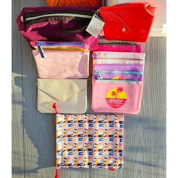 Makeup bag bundle 10 new zip & drawstring bags ipsy & ulta - Picture 14 of 14